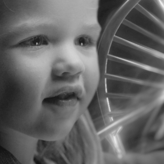 Young Girl with DNA Helix